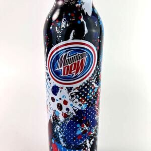 Mountain Dew Green Label Art Stars and Stripes 16oz Full Bottle 2008 Patriotic